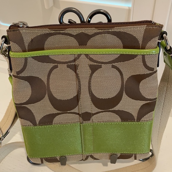 Coach Light Tan & Green Purse - Picture 3 of 9